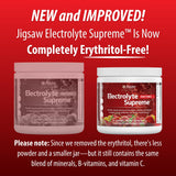 Cuchara con polvo Electrolyte Supreme de Jigsaw Health mostrando textura fina y mezcla fácil