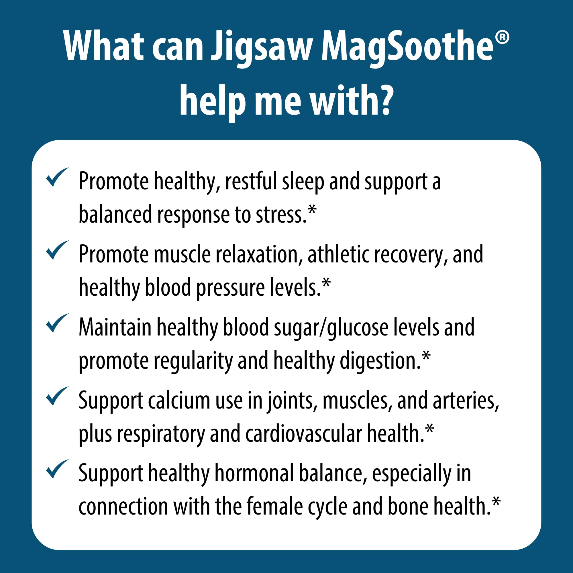 Jigsaw Health tarro en mesa de noche junto a libro, uso antes de dormir para confort