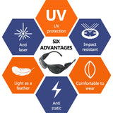 JILERWEAR primer plano de lente que ilustra protección contra infrarrojo