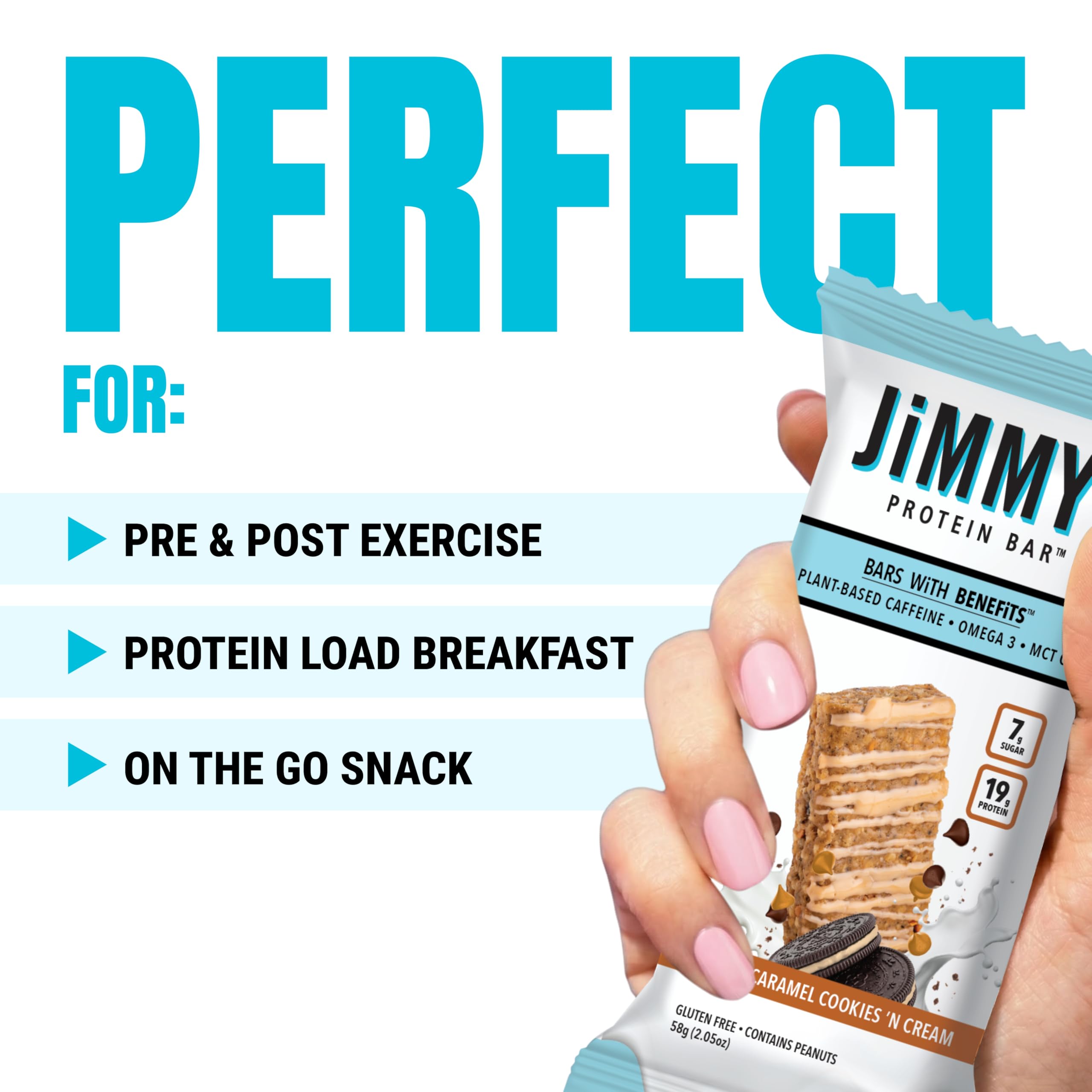 JIMMYBAR barrita en mano mostrando tamaño real y porción conveniente