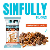 JIMMYBAR etiqueta nutricional destacando 25g proteína y 6g azúcar