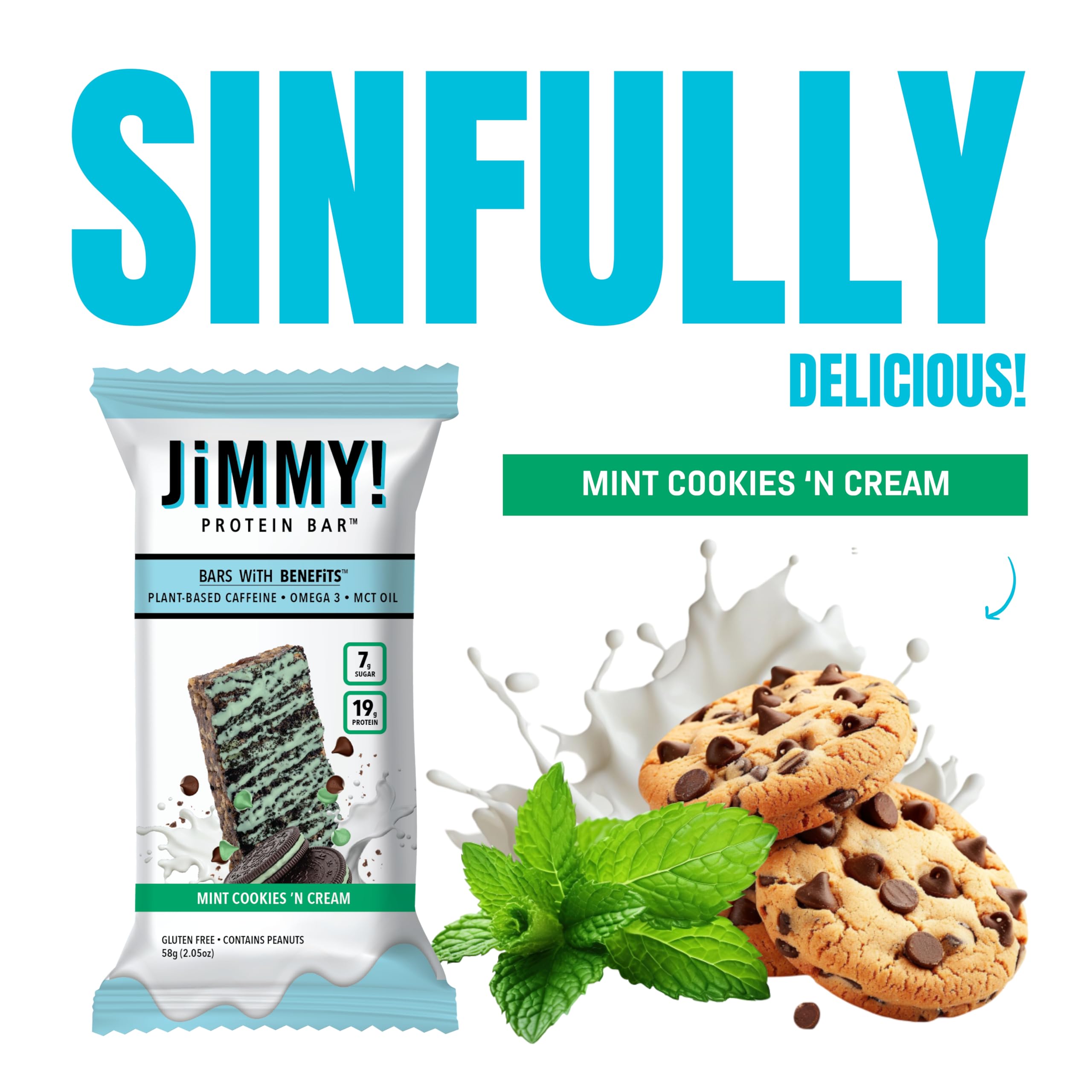 JIMMYBAR migas de galleta y mantequilla de cacahuete destacando ingredientes reales y crujiente