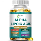 JINGYAT frasco frontal de Alpha Lipoic Acid 600 mg mostrando etiqueta clara y formato