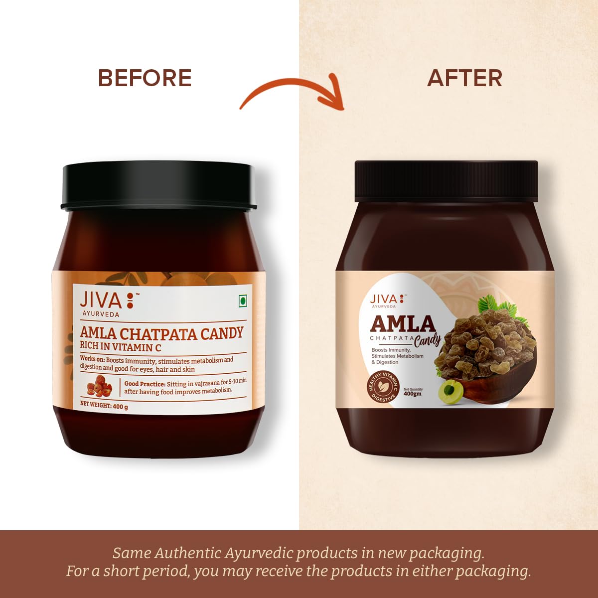 Jiva Ayurveda primer plano de la textura de los bocados, masticable y jugosa