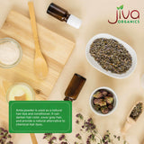 Jiva Organics comparación de tamaño del paquete en mano para referencia