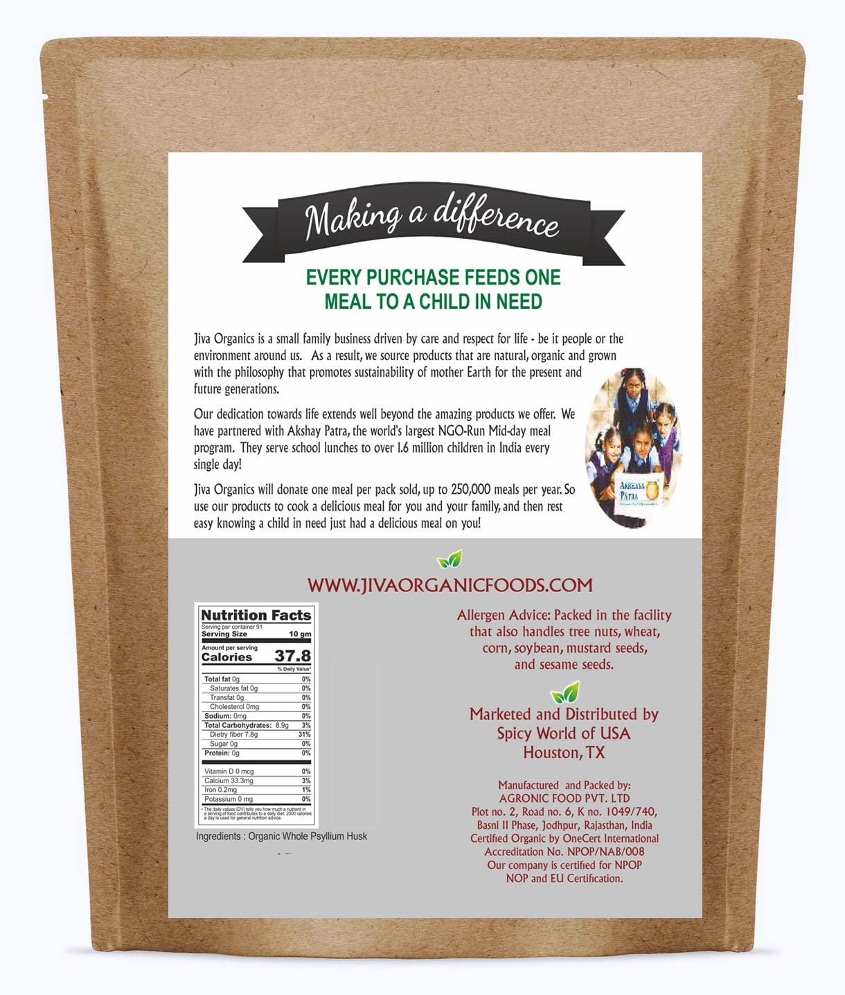 Jiva Organics ingredientes en batido ilustrando uso versátil en recetas