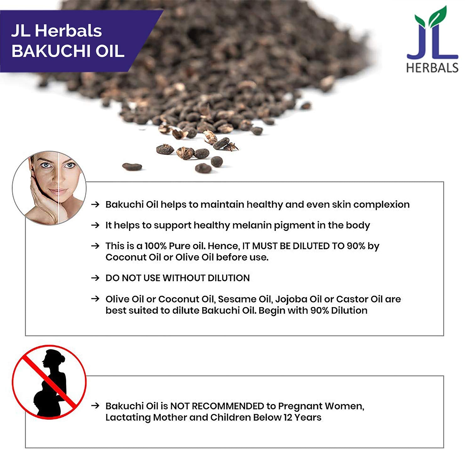 JL HERBAL aplicación de Bakuchi en masaje capilar para nutrición y brillo