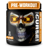 JNX SPORTS envase frontal de The Curse! naranja mango mostrando 50 servicios y marca