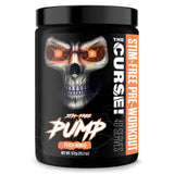JNX SPORTS el frasco The Curse! frontal mostrando diseño y sabor peach mango