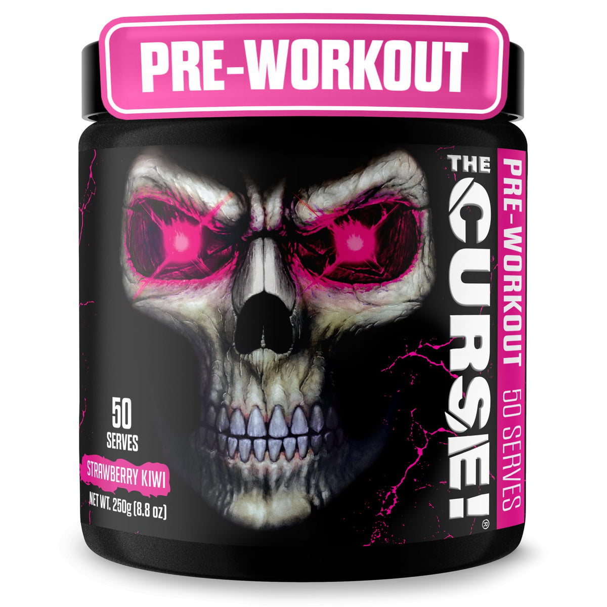 JNX SPORTS The Curse frontal del envase mostrando marca y sabor, beneficios claros