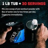 Jocko Fuel bote abierto con polvo para visualizar cantidad por envase