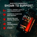 Jocko Fuel cápsulas en mano, textura y tamaño para dosificación precisa