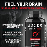 Jocko Fuel primer plano de cápsula blanda, texturas y facilidad de deglución
