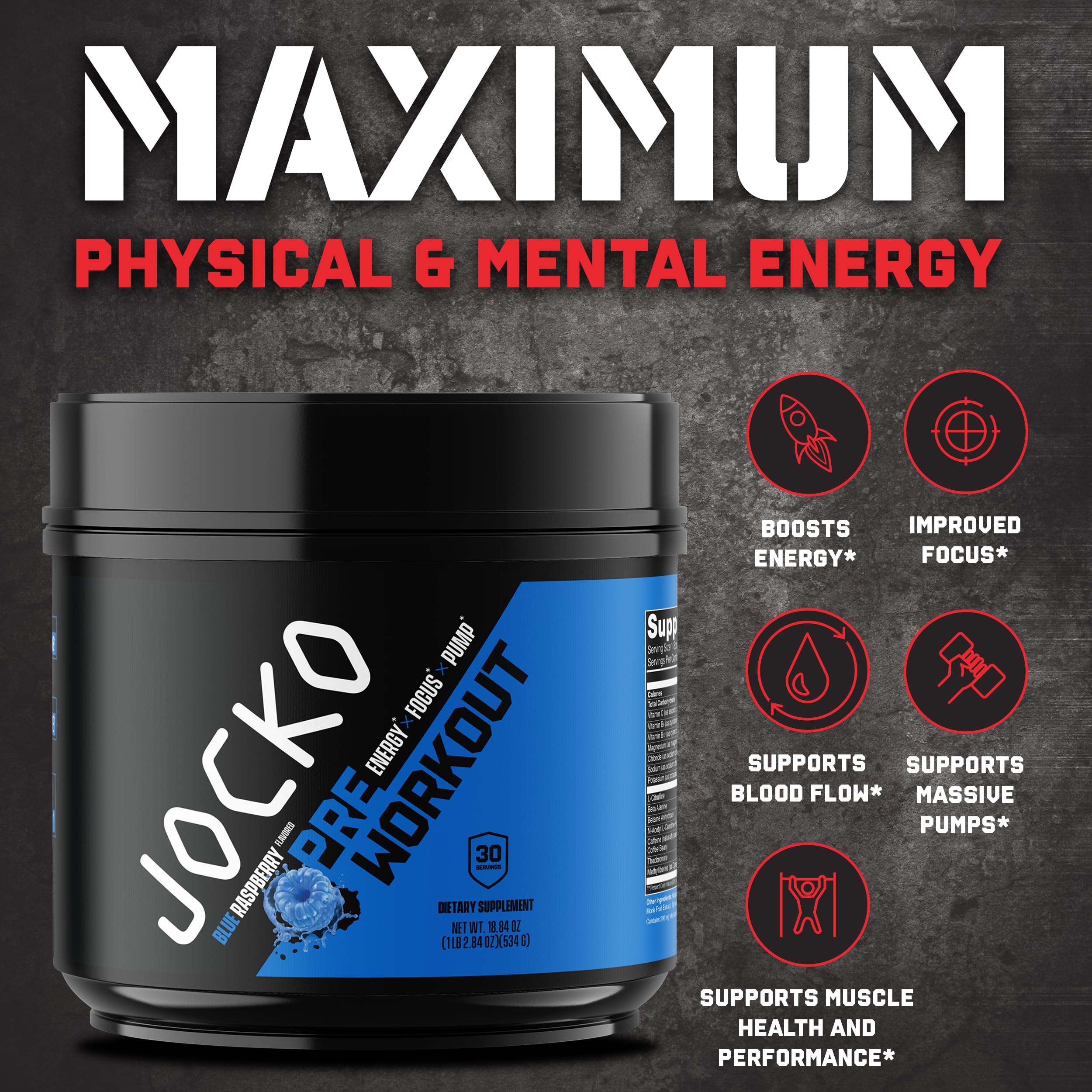 Jocko Fuel textura del polvo destacando solubilidad y mezcla rápida
