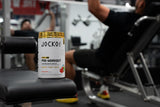 Jocko Fuel comparación de tamaño con cucharita ilustrando cantidad por servicio