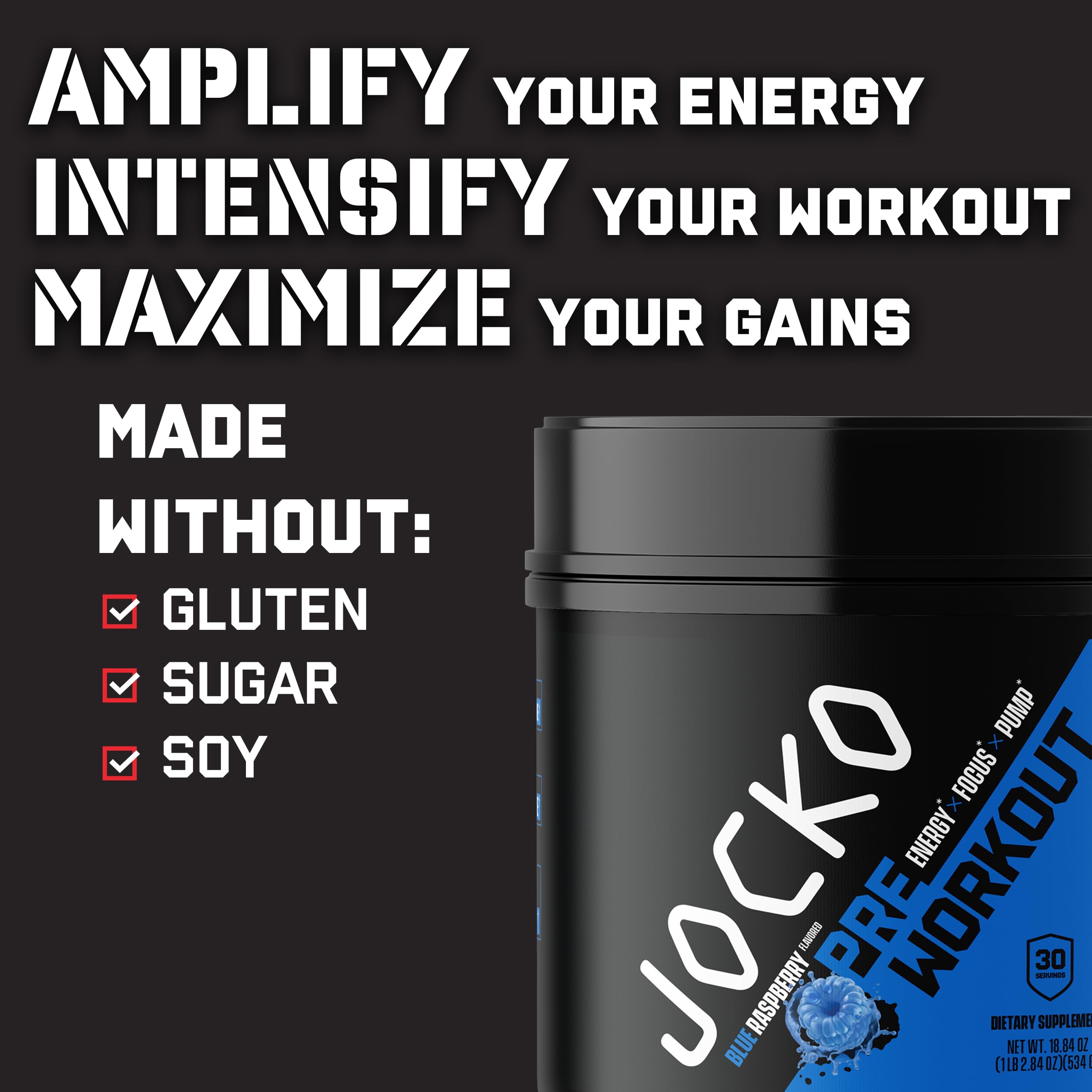 Jocko Fuel etiqueta con lista de ingredientes y beneficios visibles