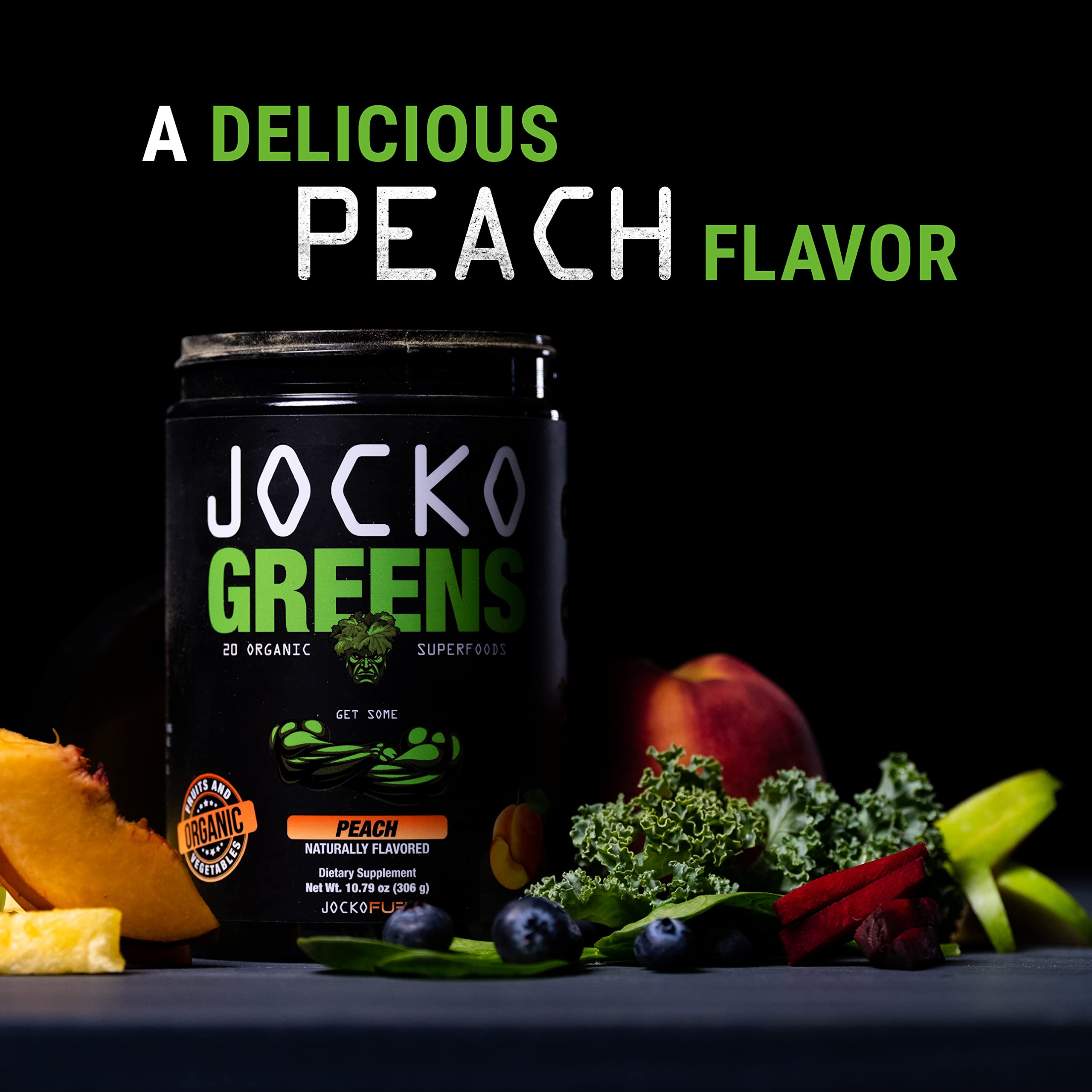 Jocko Fuel primer plano de etiqueta transparente con lista detallada de ingredientes