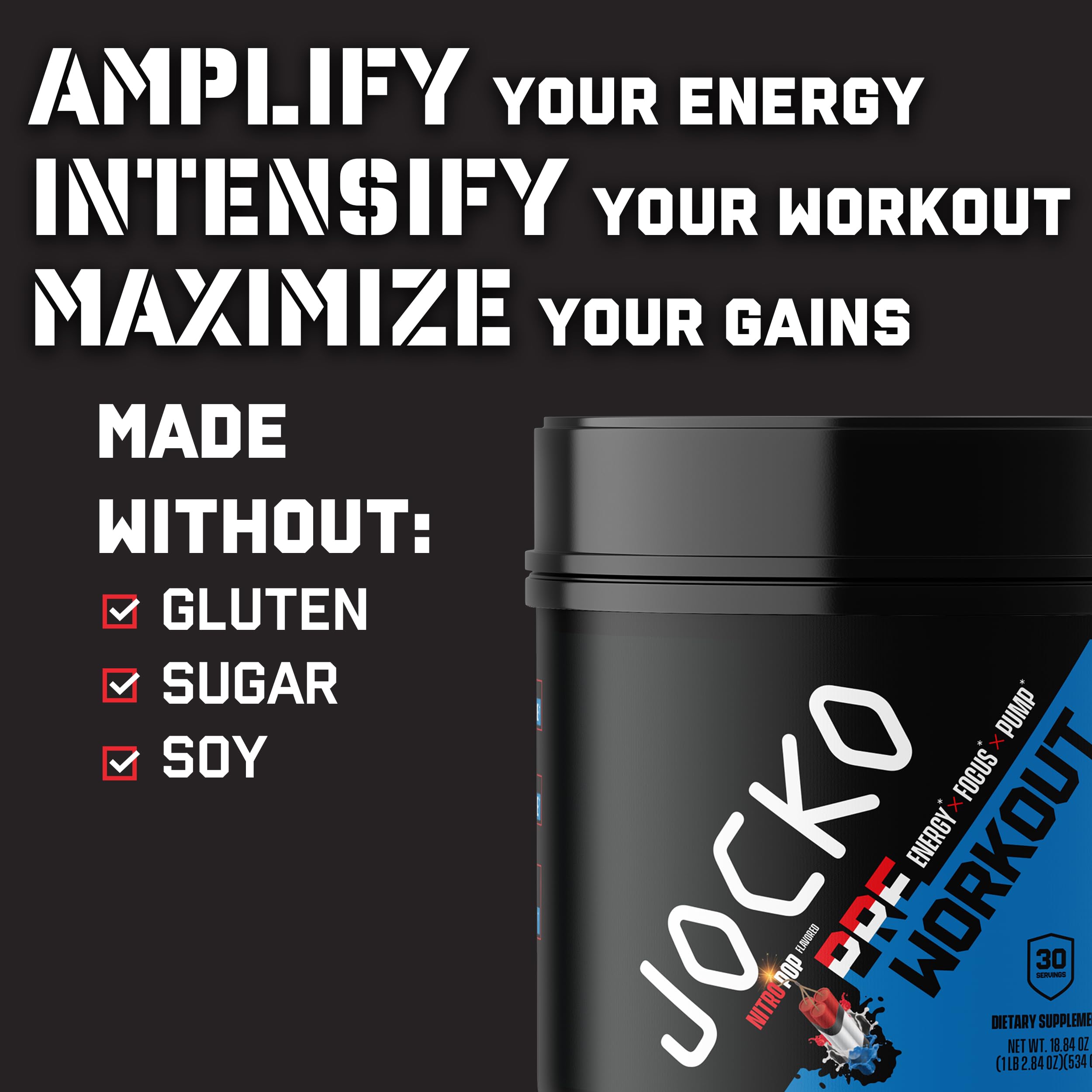 Jocko Fuel atleta usando el preentreno antes de levantar pesas para energía