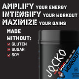 Jocko Fuel atleta usando el preentreno antes de levantar pesas para energía