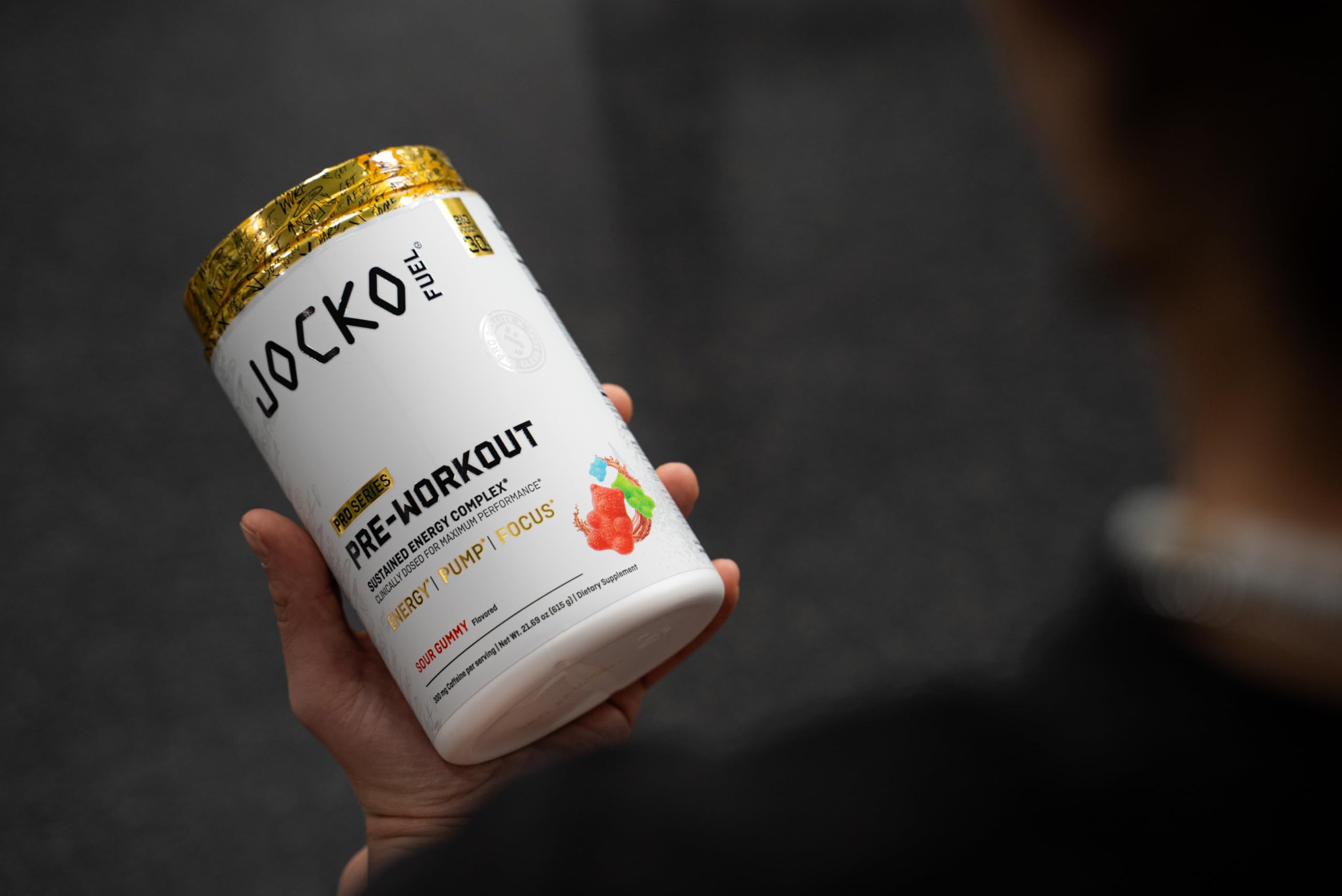 Jocko Fuel etiqueta y detalles del producto resaltando ingredientes para pump