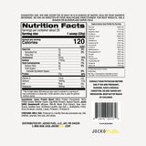 Jocko Fuel etiqueta nutricional en detalle indicando macros y porción