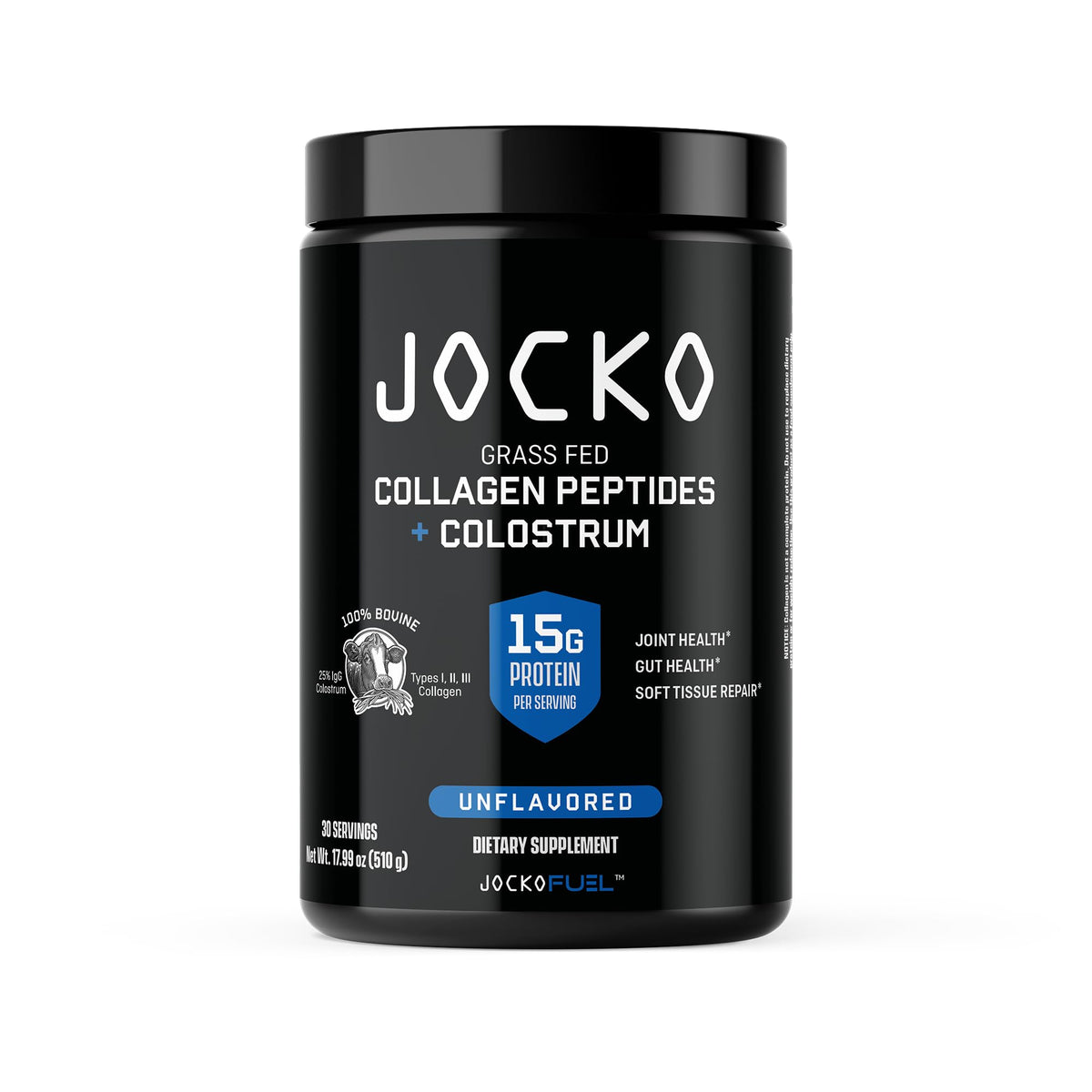 Jocko Fuel frasco delantero mostrando el envase y la marca, ideal para identificación rápida