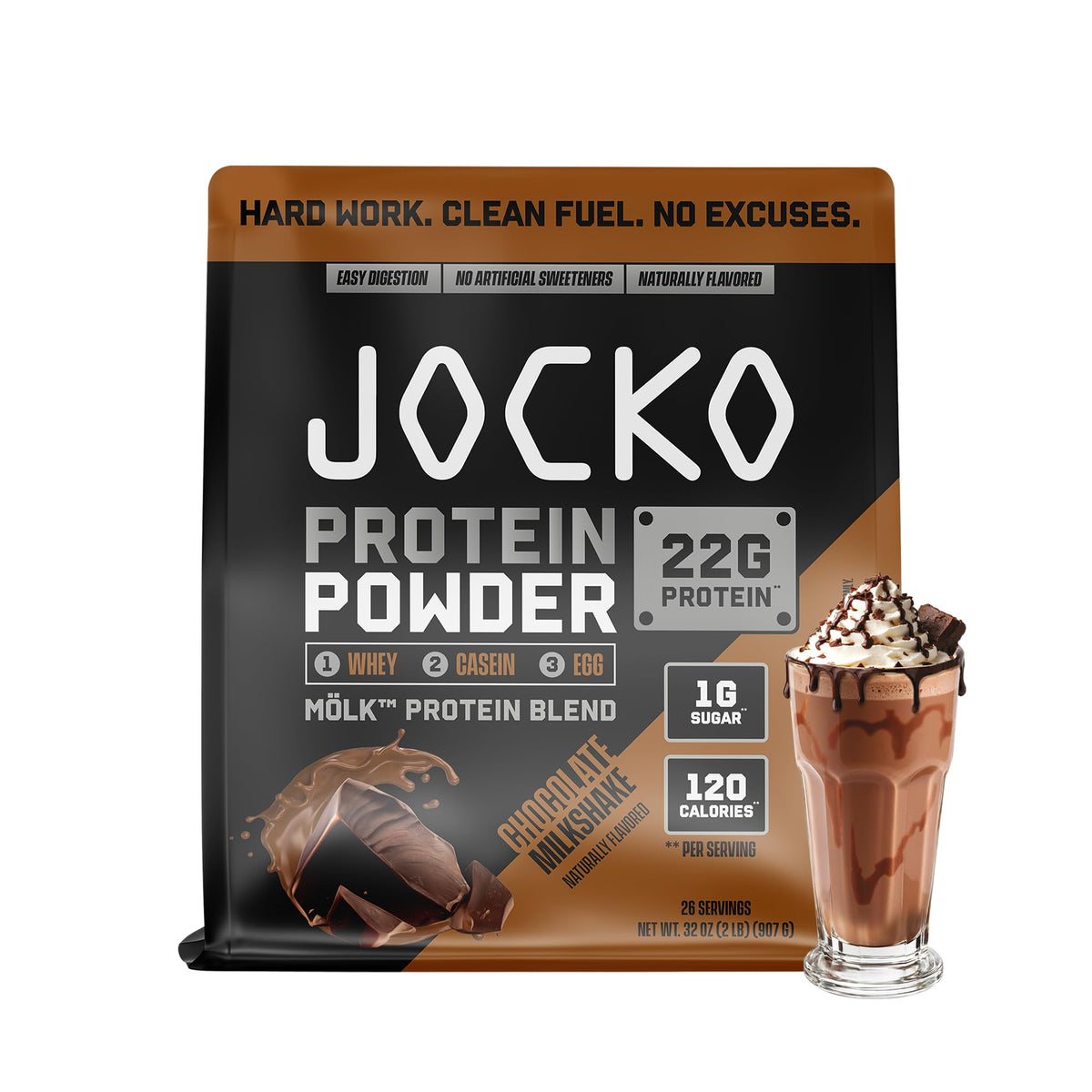 Jocko Fuel frente del envase mostrando marca y beneficio proteico