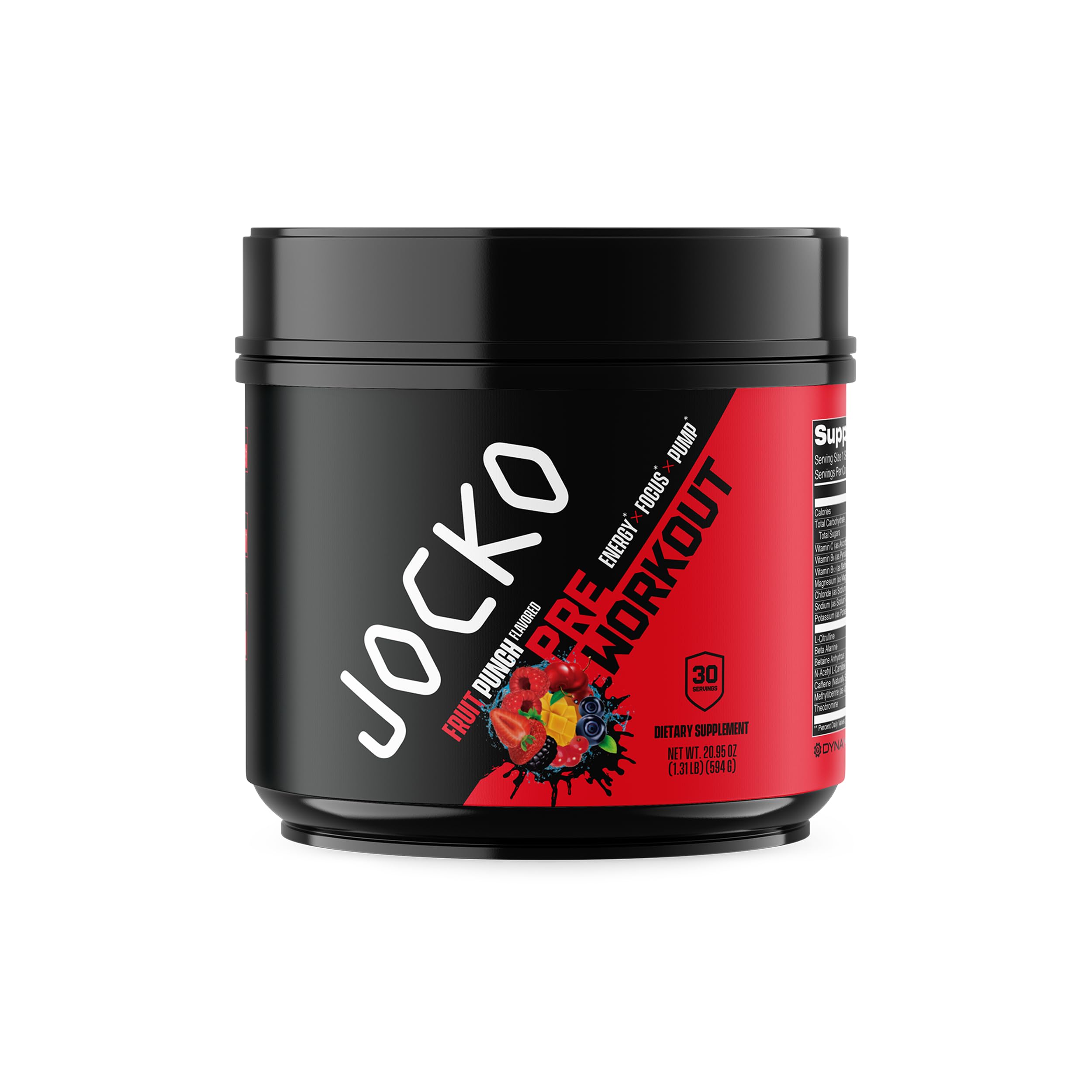 Jocko Fuel frente del envase mostrando etiqueta y beneficio de energía sostenida