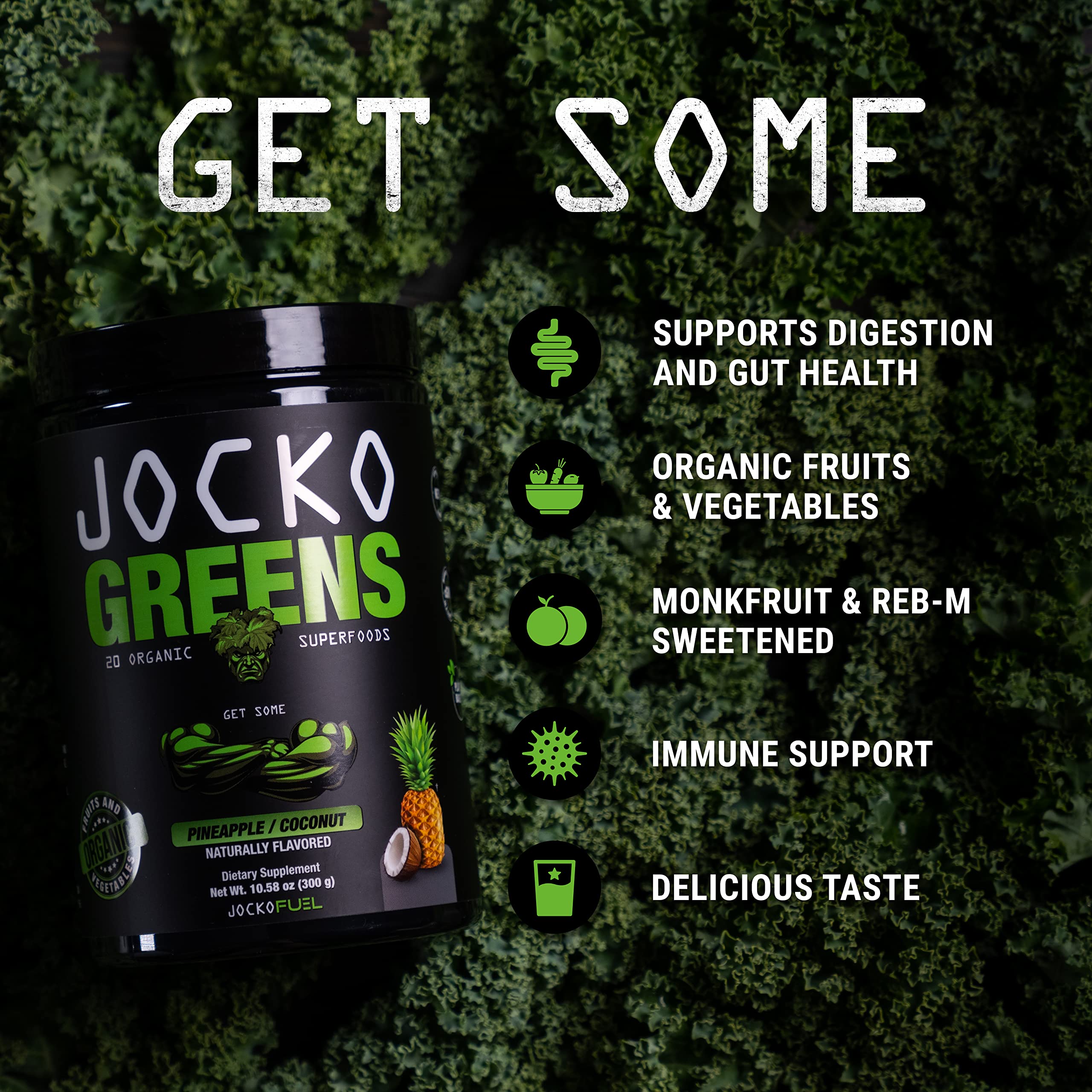 Jocko Fuel ingredientes spirulina y chlorella que aportan clorofila y nutrientes