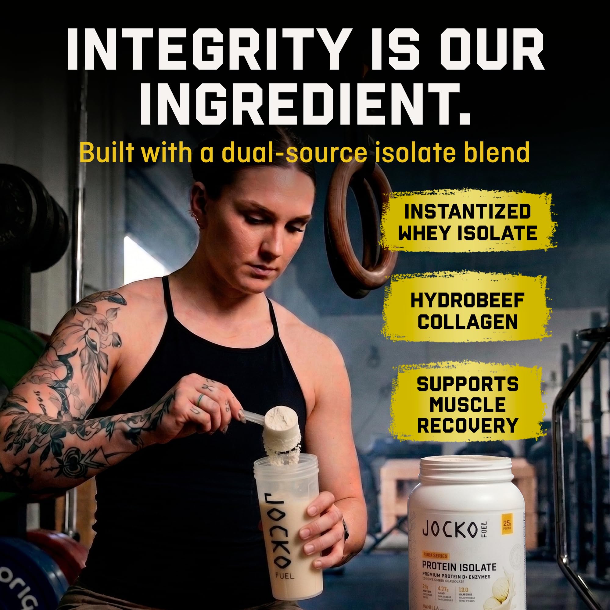 Jocko Fuel etiqueta nutricional detallada destacando bajos carbohidratos