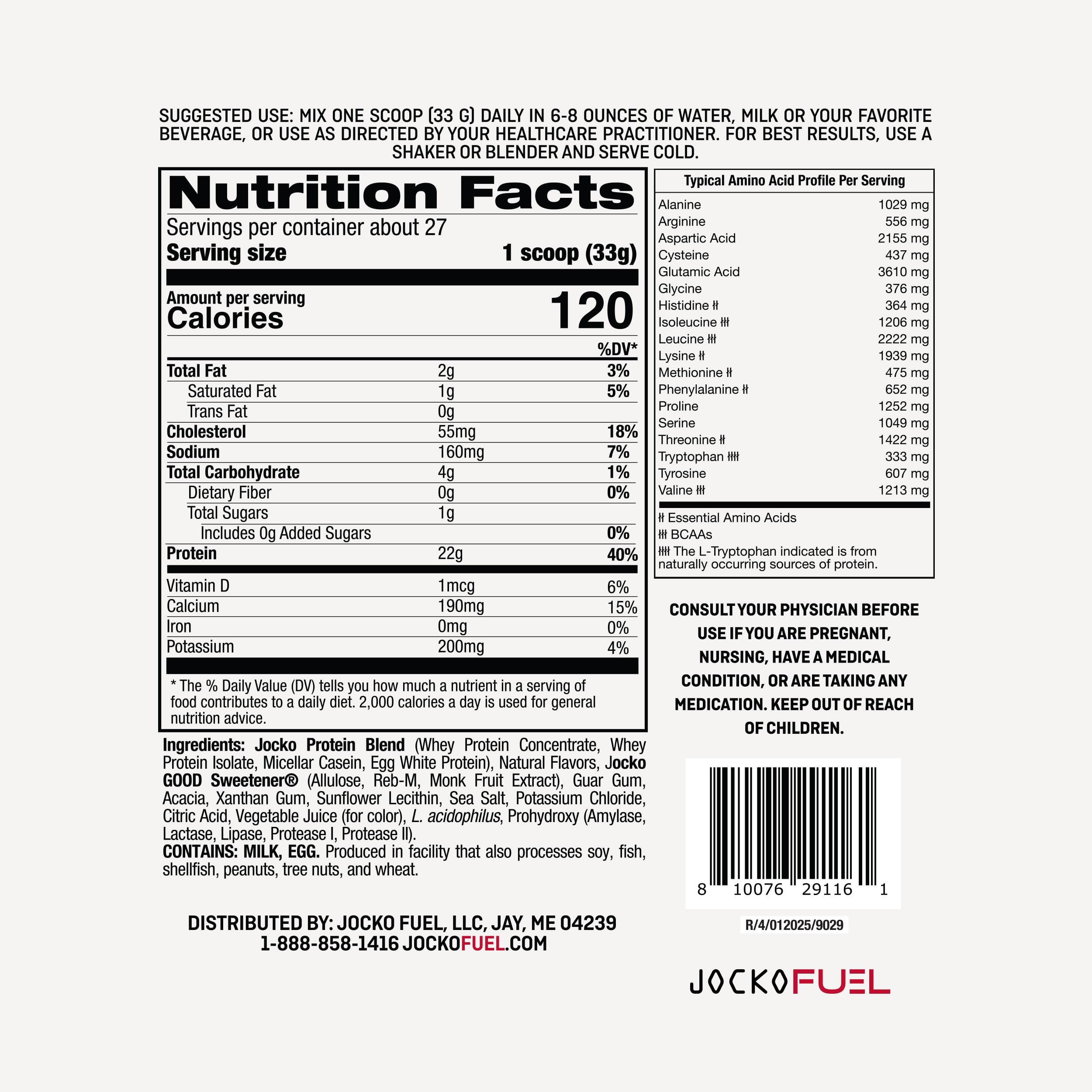 Jocko Fuel textura del polvo en primer plano, fácil disolución y mezcla