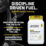 Jocko Fuel polvo textura en primer plano con aspecto de mezcla cremosa