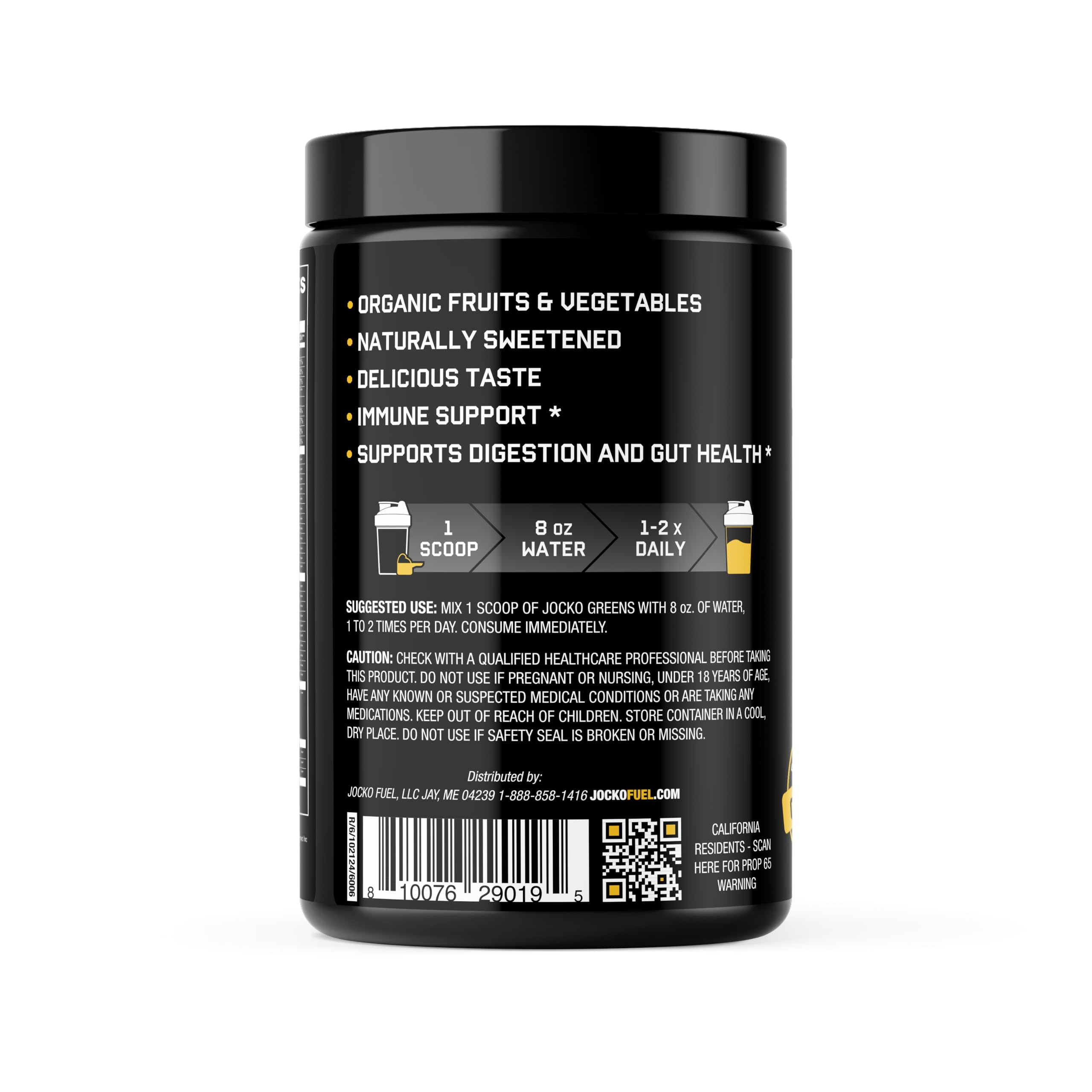 Jocko Fuel textura del polvo en primer plano que destaca mezcla fina y fácil disolución