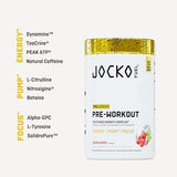 Jocko Fuel textura de polvo en primer plano que sugiere disolución rápida y mezcla uniforme