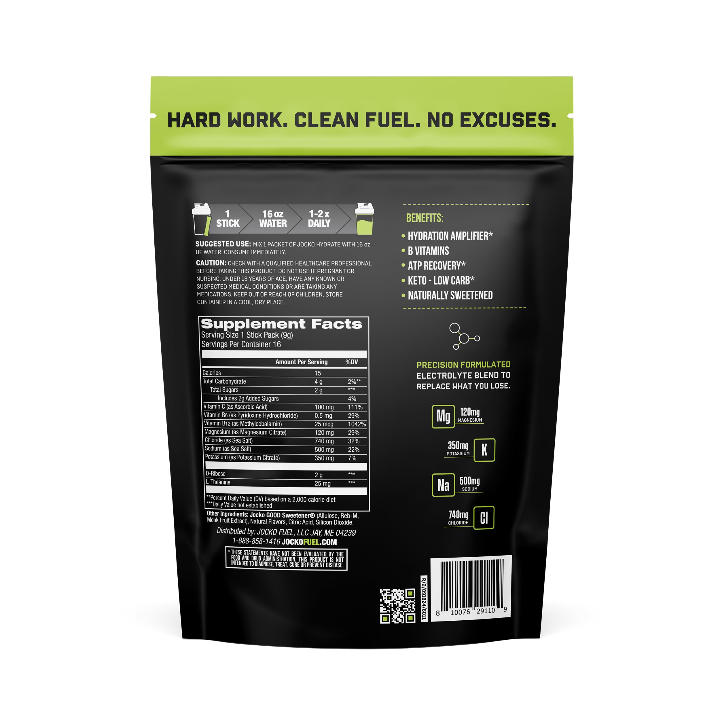 Jocko Fuel textura del polvo en primer plano resaltando mezcla fina y solubilidad