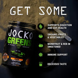 Jocko Fuel preparado en vaso con durazno, bebida sabrosa y lista al instante