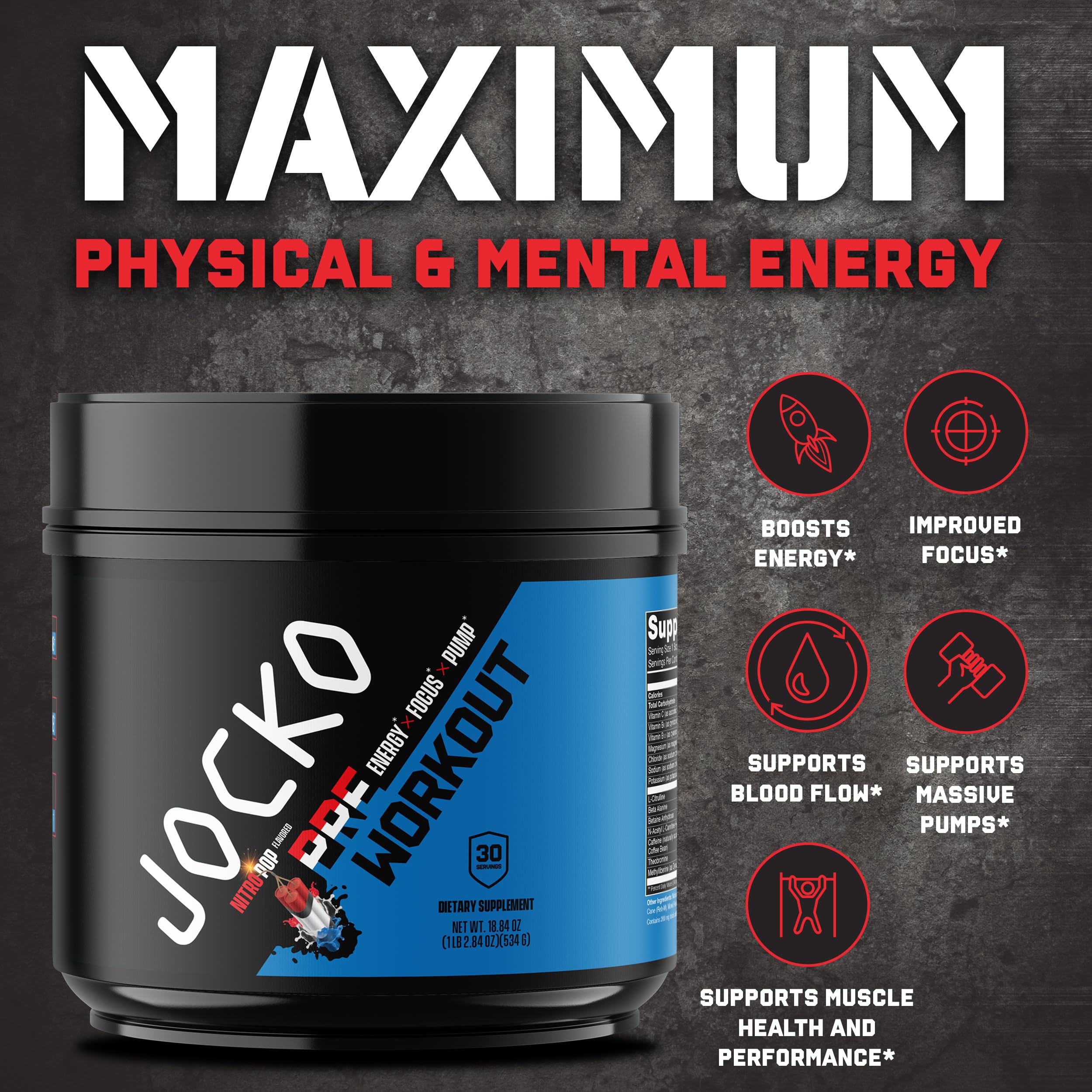 Jocko Fuel primer plano del polvo para apreciar textura fina y mezcla fácil