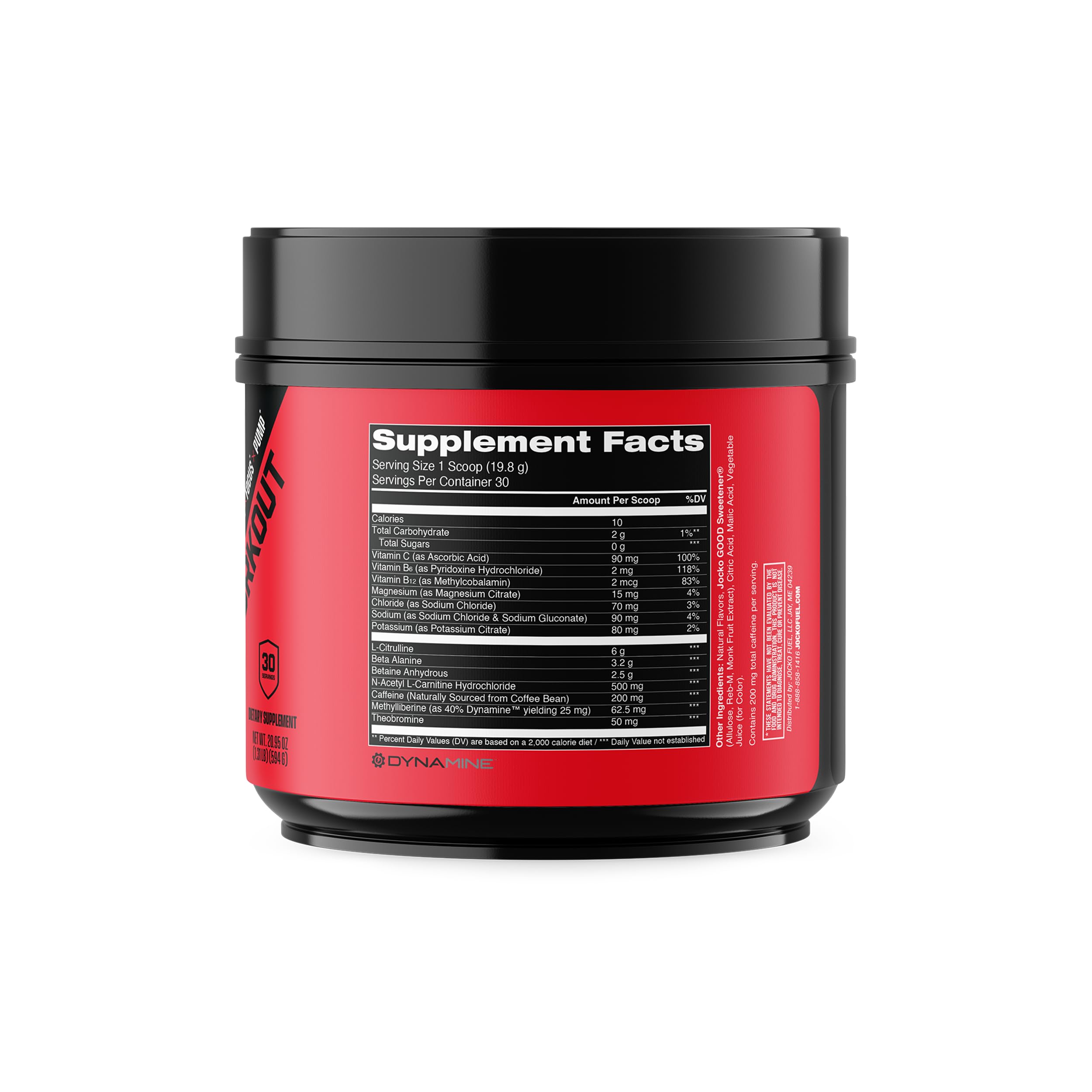 Jocko Fuel textura del polvo en primer plano, beneficios de mezcla fácil