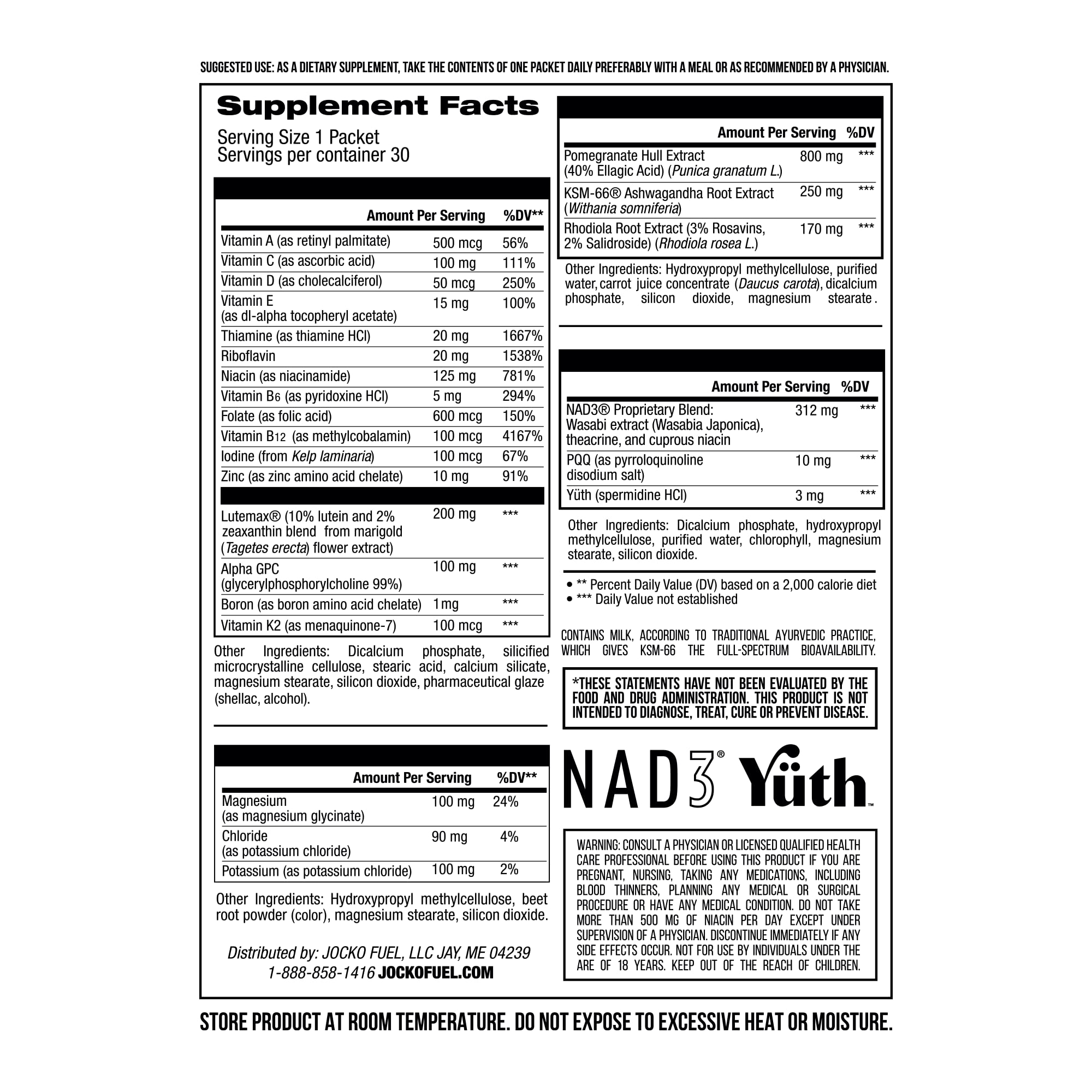 Jocko Fuel TIME WAR caja abierta con 30 sobres indicando suministro mensual