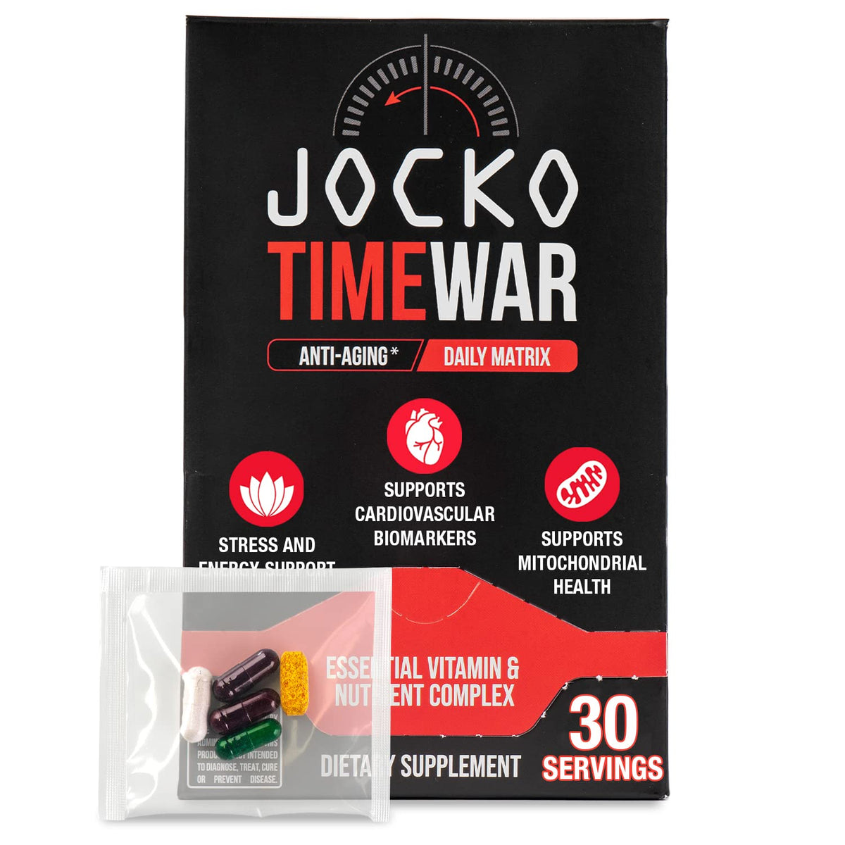Jocko Fuel TIME WAR frente del empaque mostrando presentación clara y beneficios