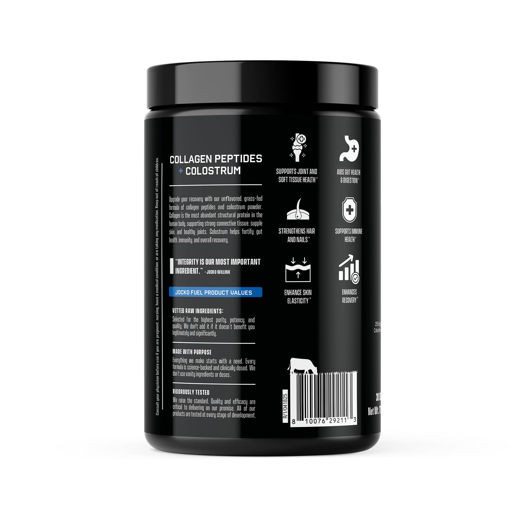 Jocko Fuel vaso mezclado listo para beber, promoviendo recuperación post-entreno