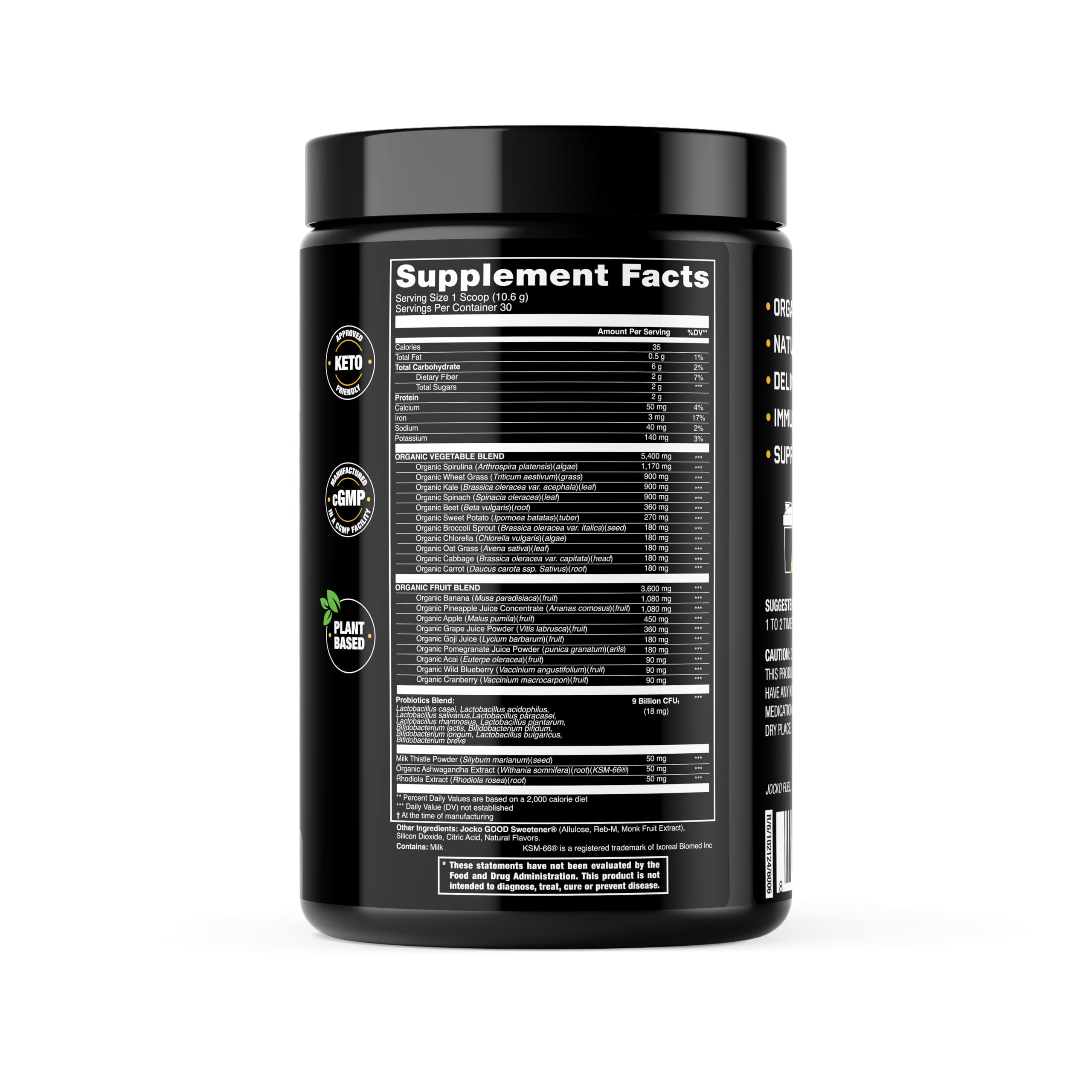 Jocko Fuel vaso preparado con hielo sabor piña colada para una bebida refrescante