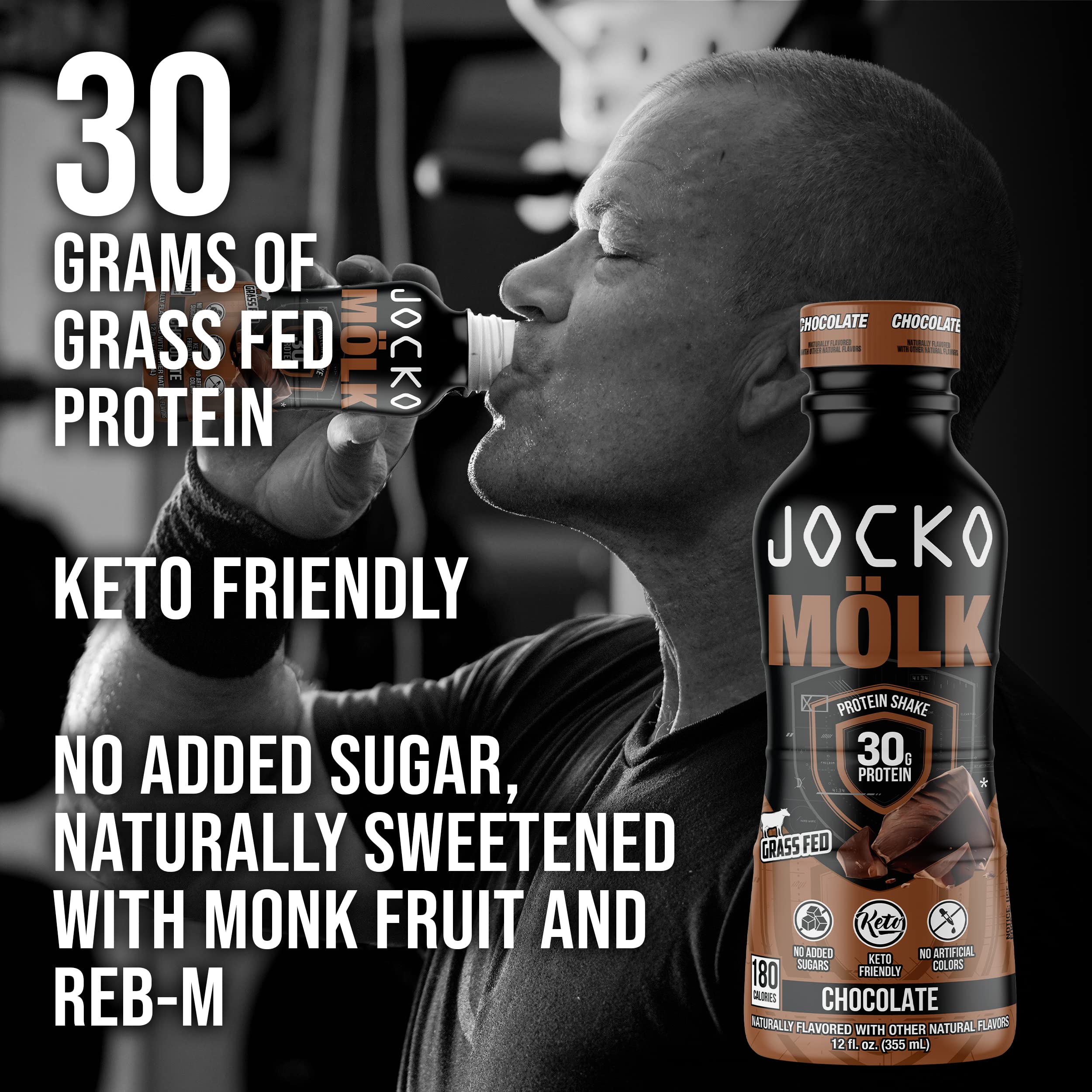 Jocko Mölk textura del batido en primer plano resaltando cremosidad y sabor chocolate
