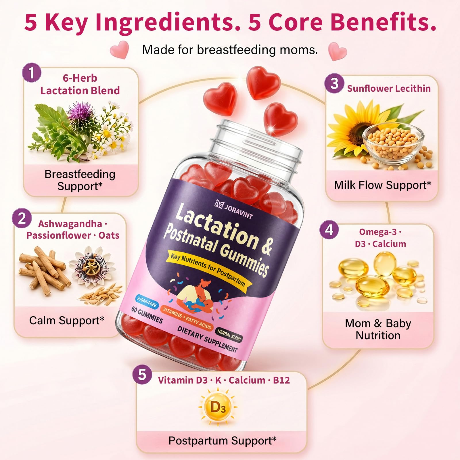 JORAVINT ingredientes clave cerca: moringa, cardo mariano, shatavari con beneficio nutritivo