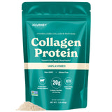 Journey colágeno en polvo paquete frontal mostrando tamaño y limpieza de ingredientes