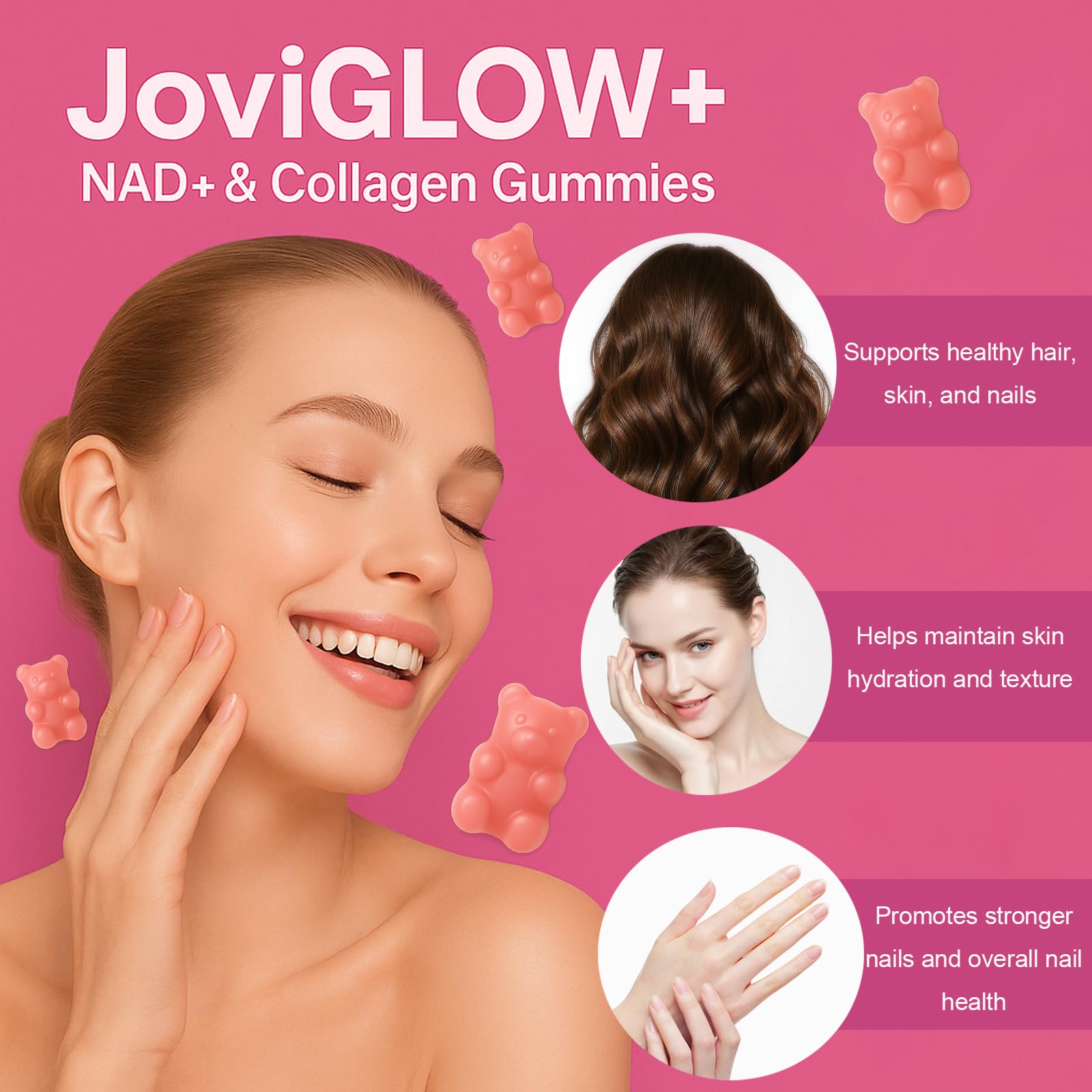 Detalle de la textura de la gominola Jovi Glow que resalta su masticabilidad y sabor natural