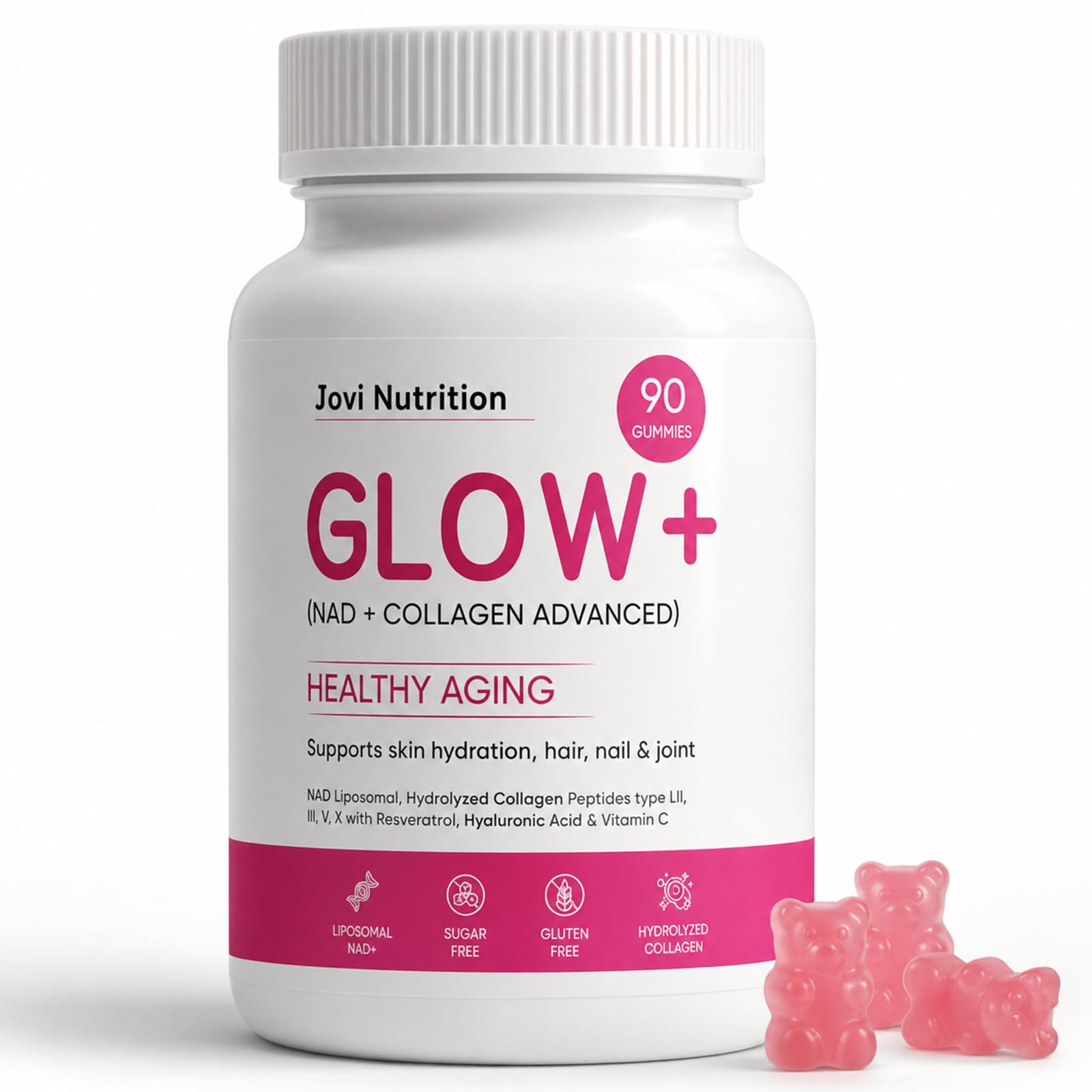 JOVI NUTRITION frasco frontal mostrando etiqueta y beneficios visibles