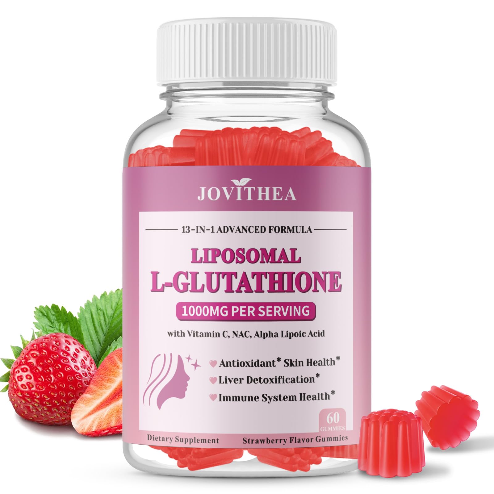 JOVITHEA frontal del envase mostrando glutatión liposomal y beneficio de absorción
