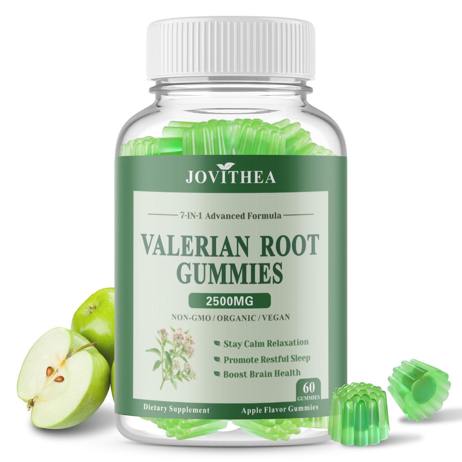 JOVITHEA frontal del envase mostrando gomitas de valeriana y beneficios