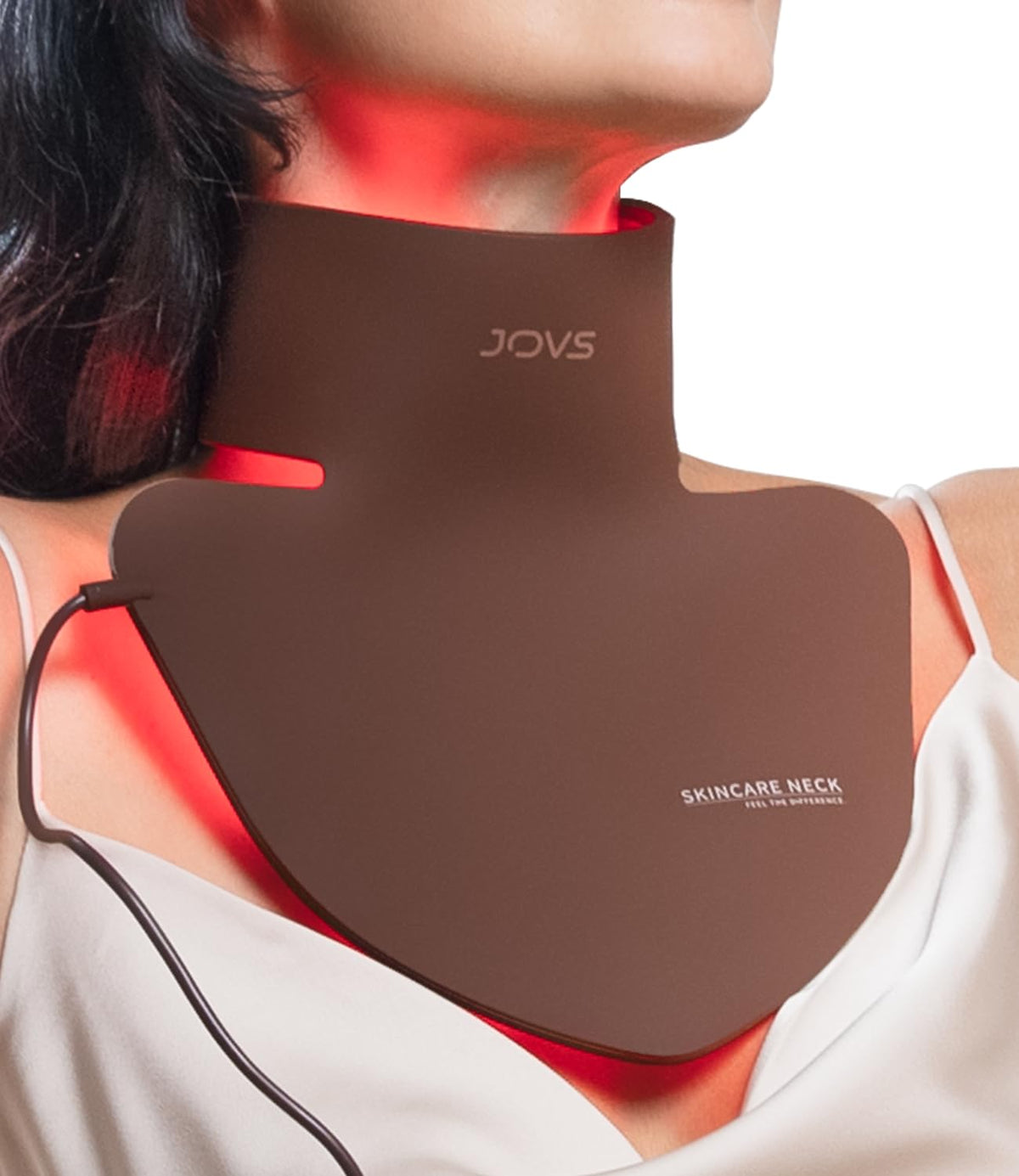 JOVS mascarilla frontal mostrando ajuste y comodidad para cuello